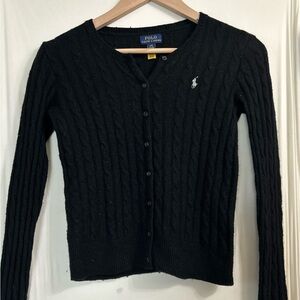 Polo by Ralph Lauren Women's Black Button-Up Cardigan